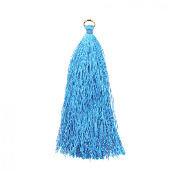 Украшение пришивное текстильное, 7см, цвет голубой